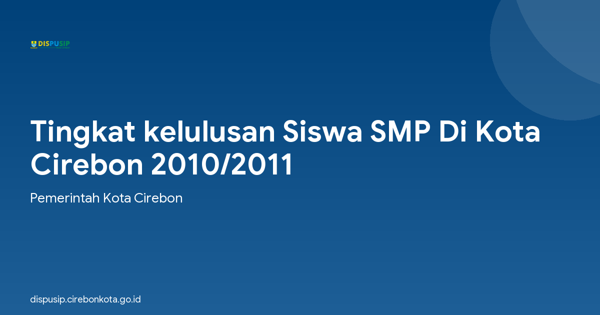 Tingkat kelulusan Siswa SMP Di Kota Cirebon 2010/2011