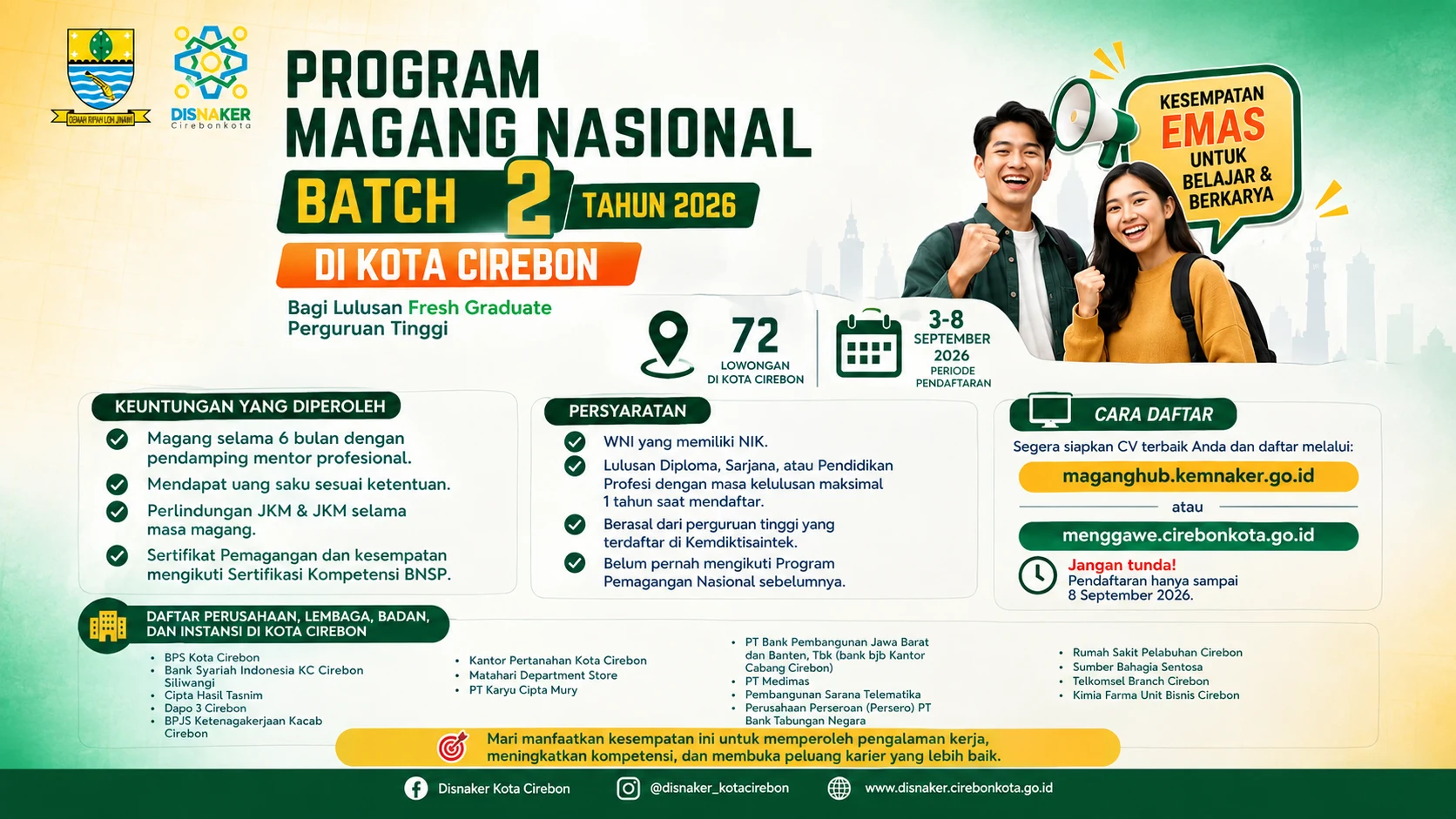 Program pemagangan gelombang kedua (batch 2) resmi dimulai.